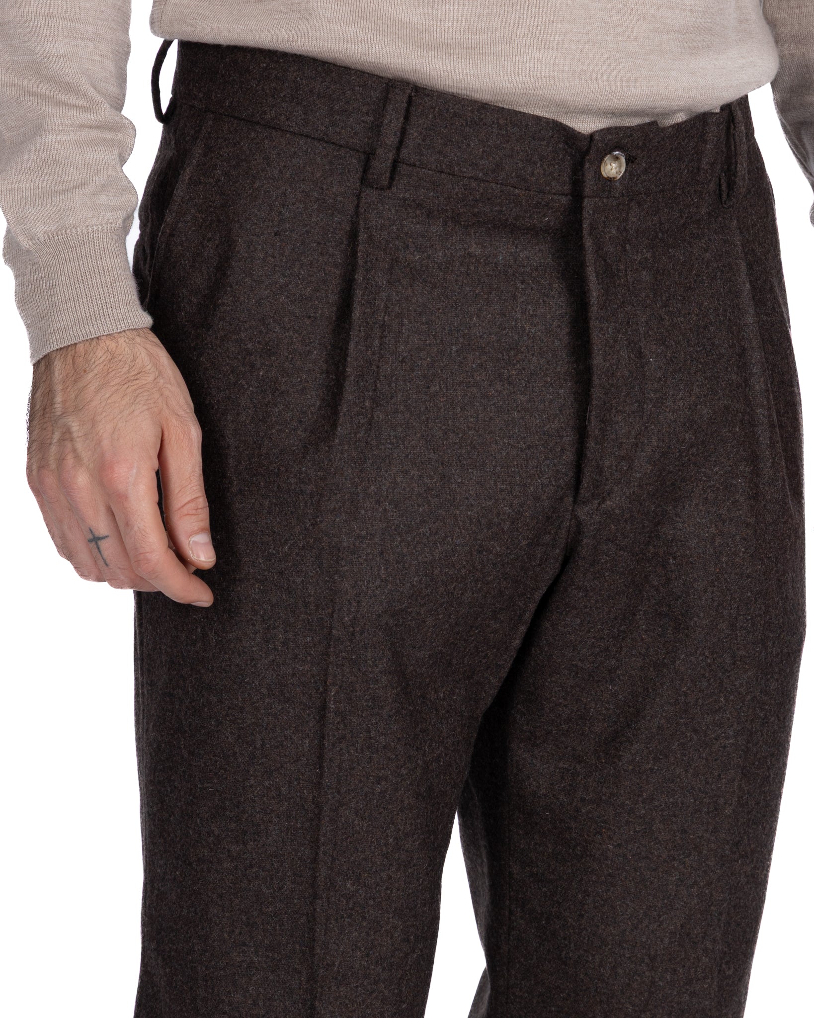 Pantalone Nikon in flanella moro