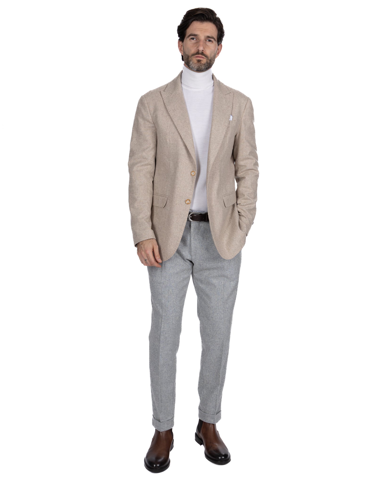 Pantalone Leica in flanella grigio