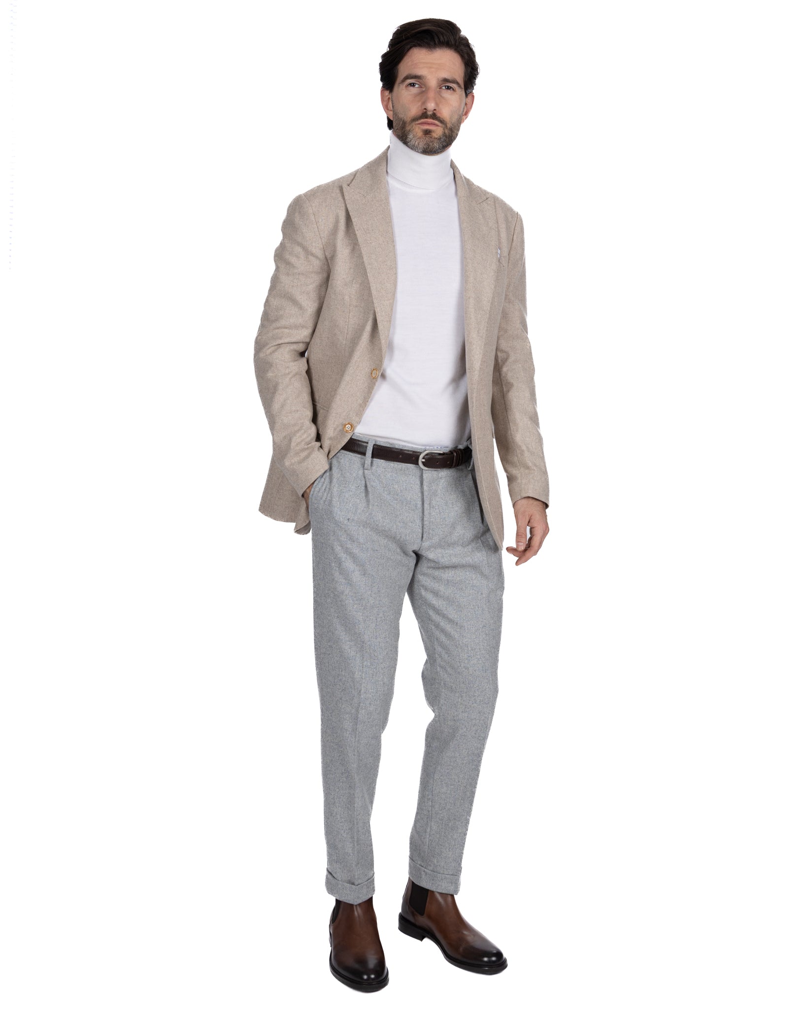 Pantalone Leica in flanella grigio