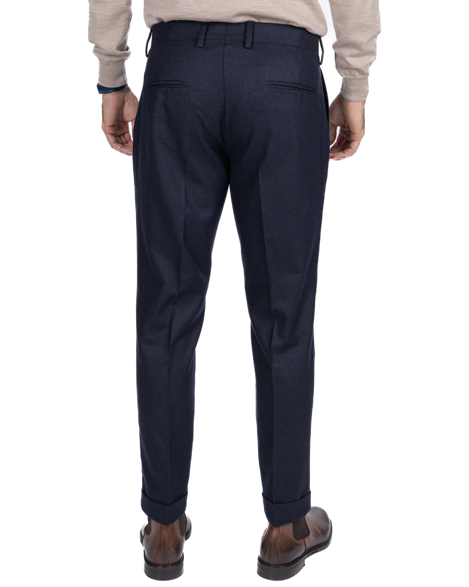 Pantalone Leica in flanella blu
