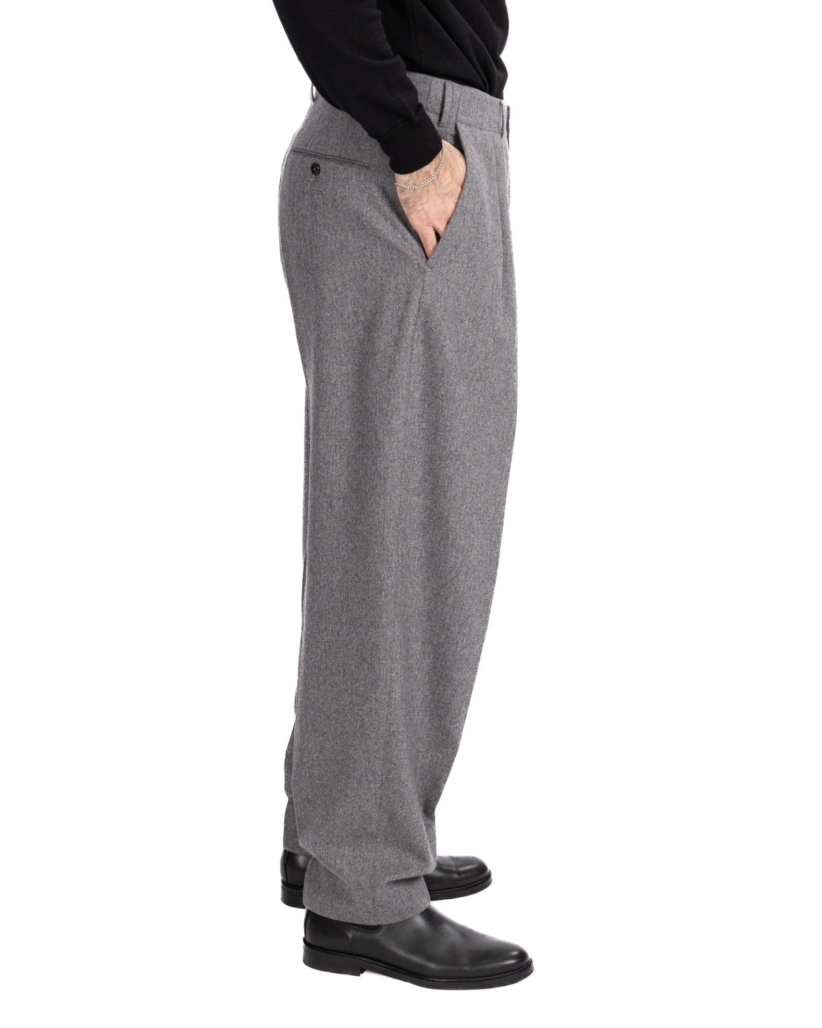 Pantalone Over in flanella Canonico grigio