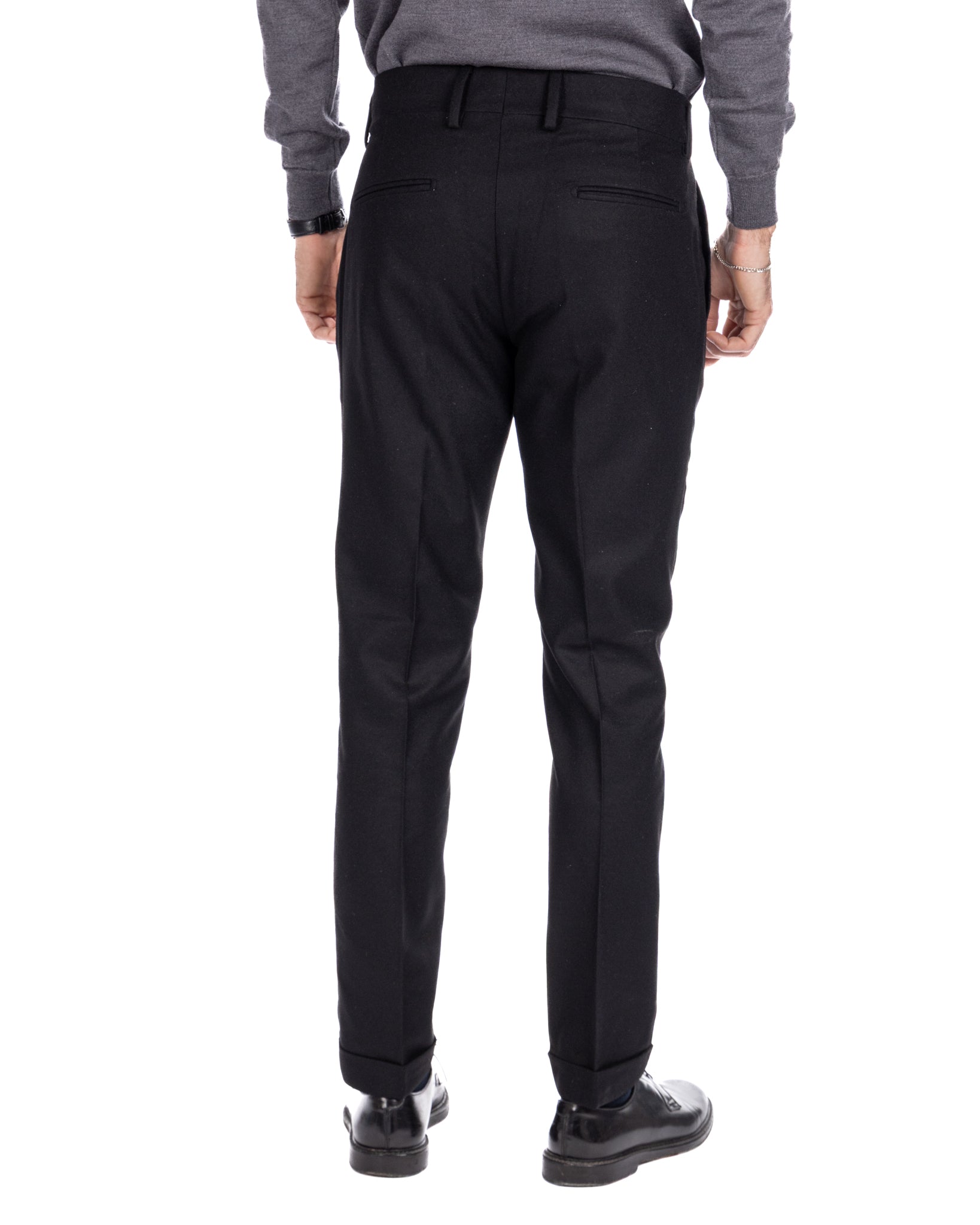 Pantalone Canon in flanella nero