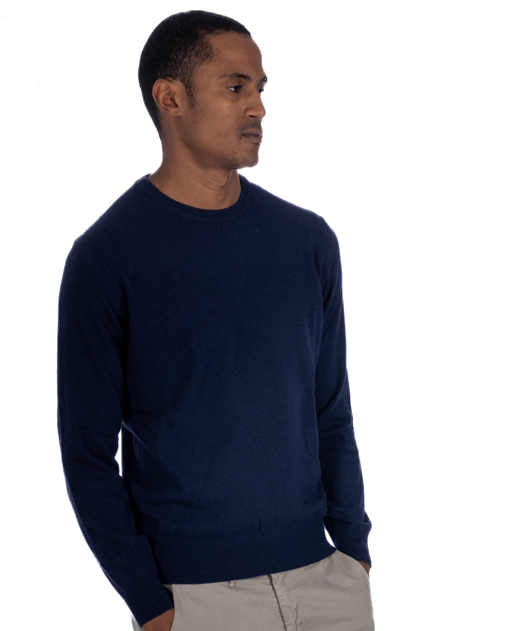 Girocollo Dustin in misto cachemire blu