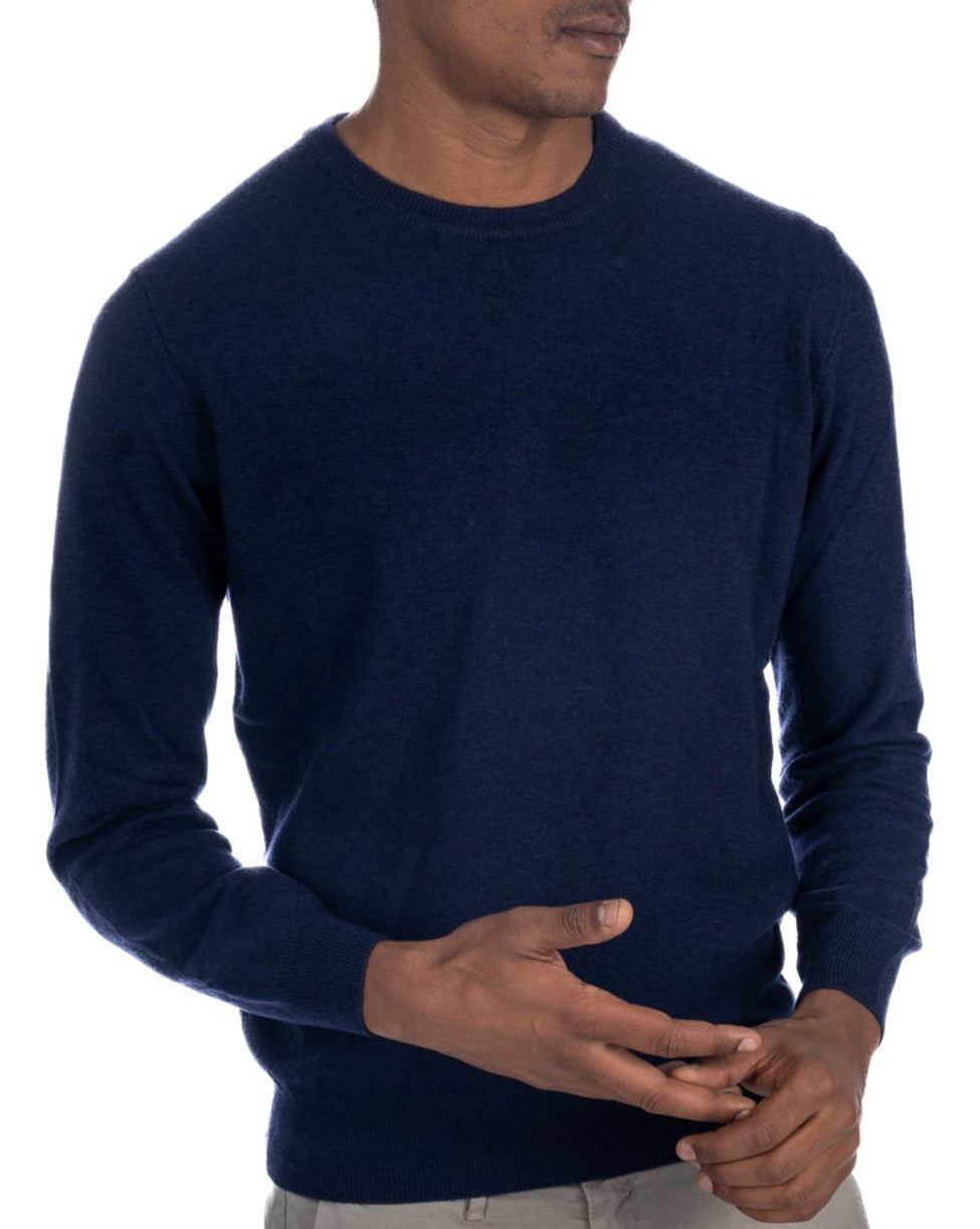 Girocollo Dustin in misto cachemire blu