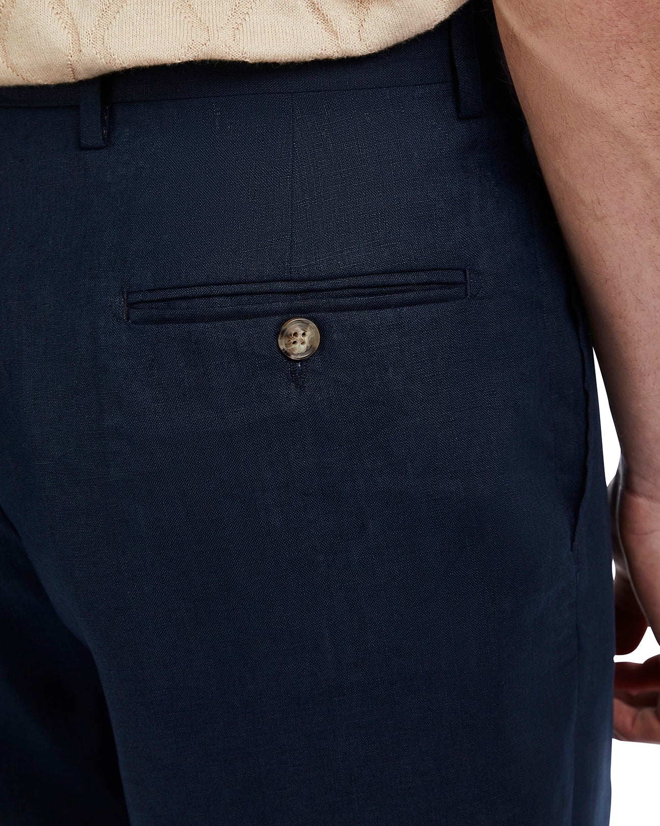 Pantalone Piana in puro lino blu