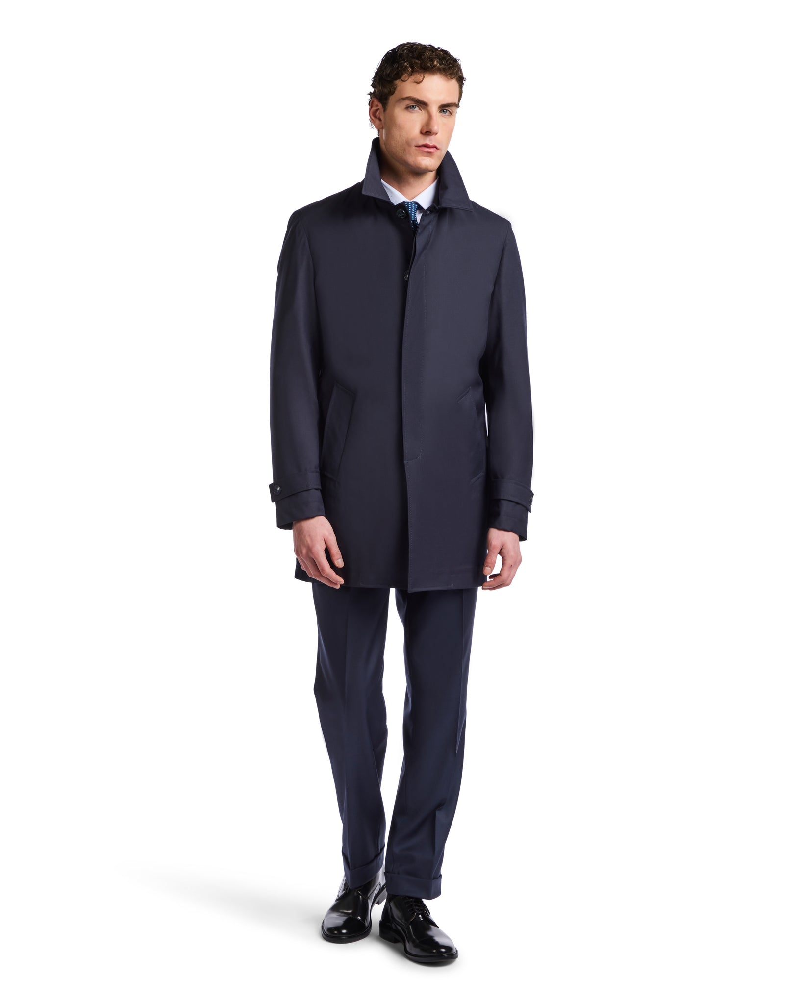 Trench Mantova sfoderato blu
