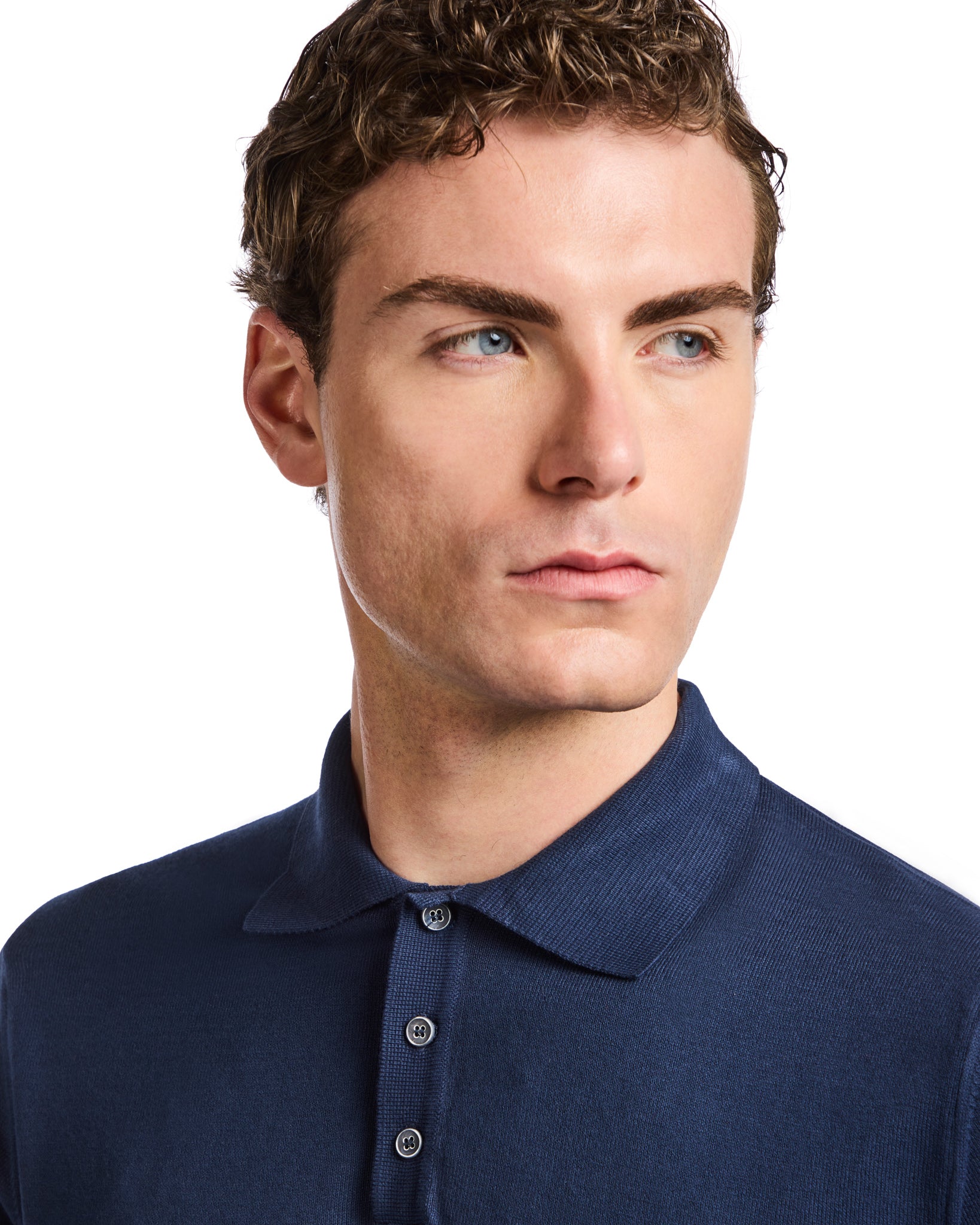 Polo Roger in maglia blu