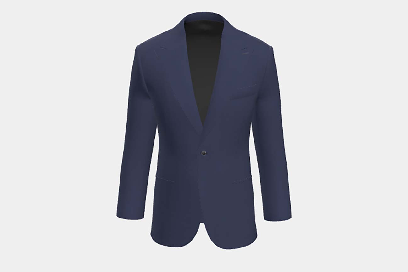Giacca su misura lana 120s nero Canonico