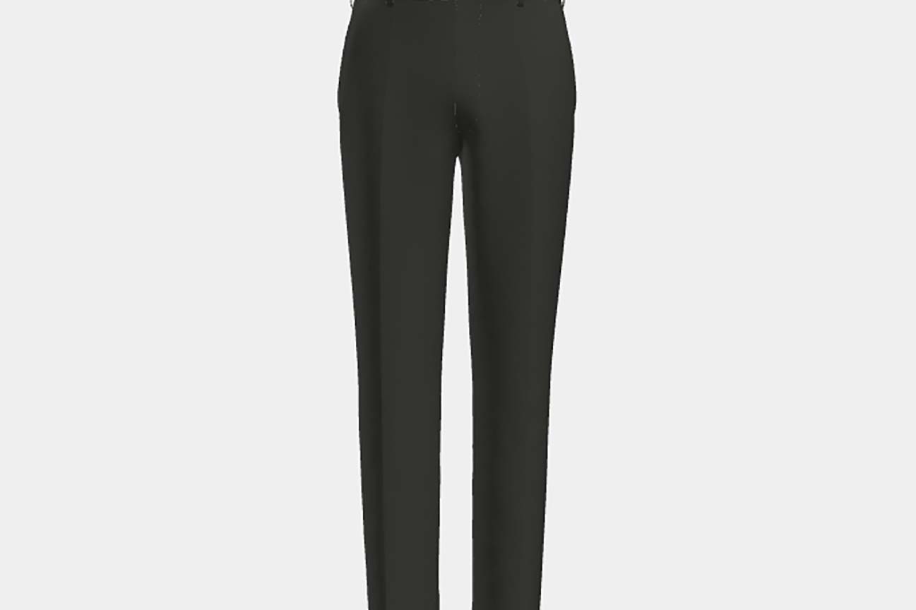 Pantalone su misura lana e seta 150s nero Caccioppoli