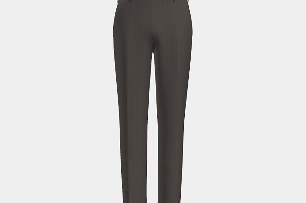 Pantalone su misura lana 130s gessato marrone Caccioppoli