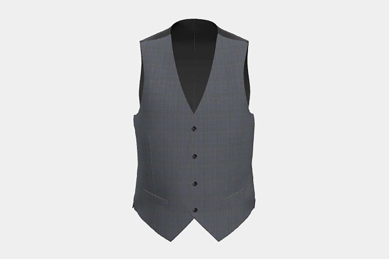 Gilet su misura lana 130s principe di galles grigio Caccioppoli