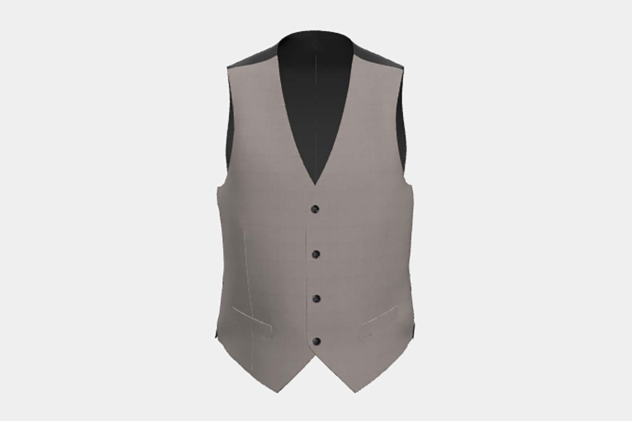 Gilet su misura lana 150s beige Loro Piana