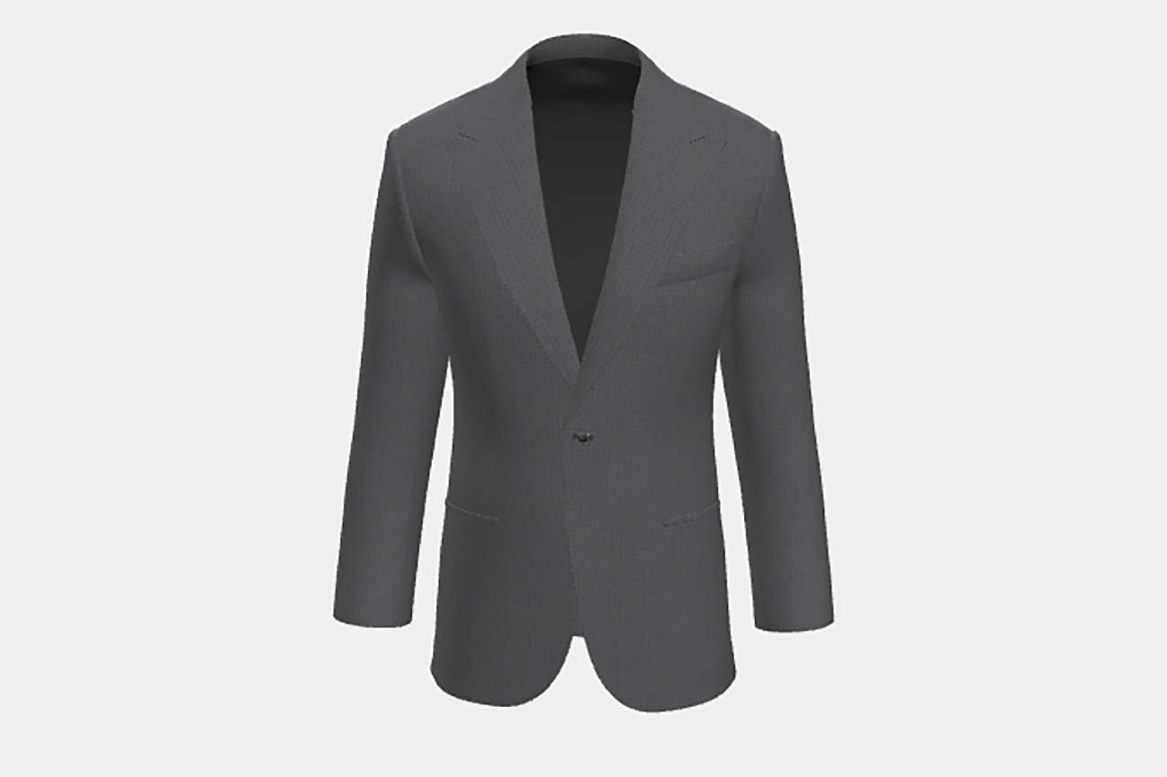 Giacca su misura lana 110s grigio Canonico
