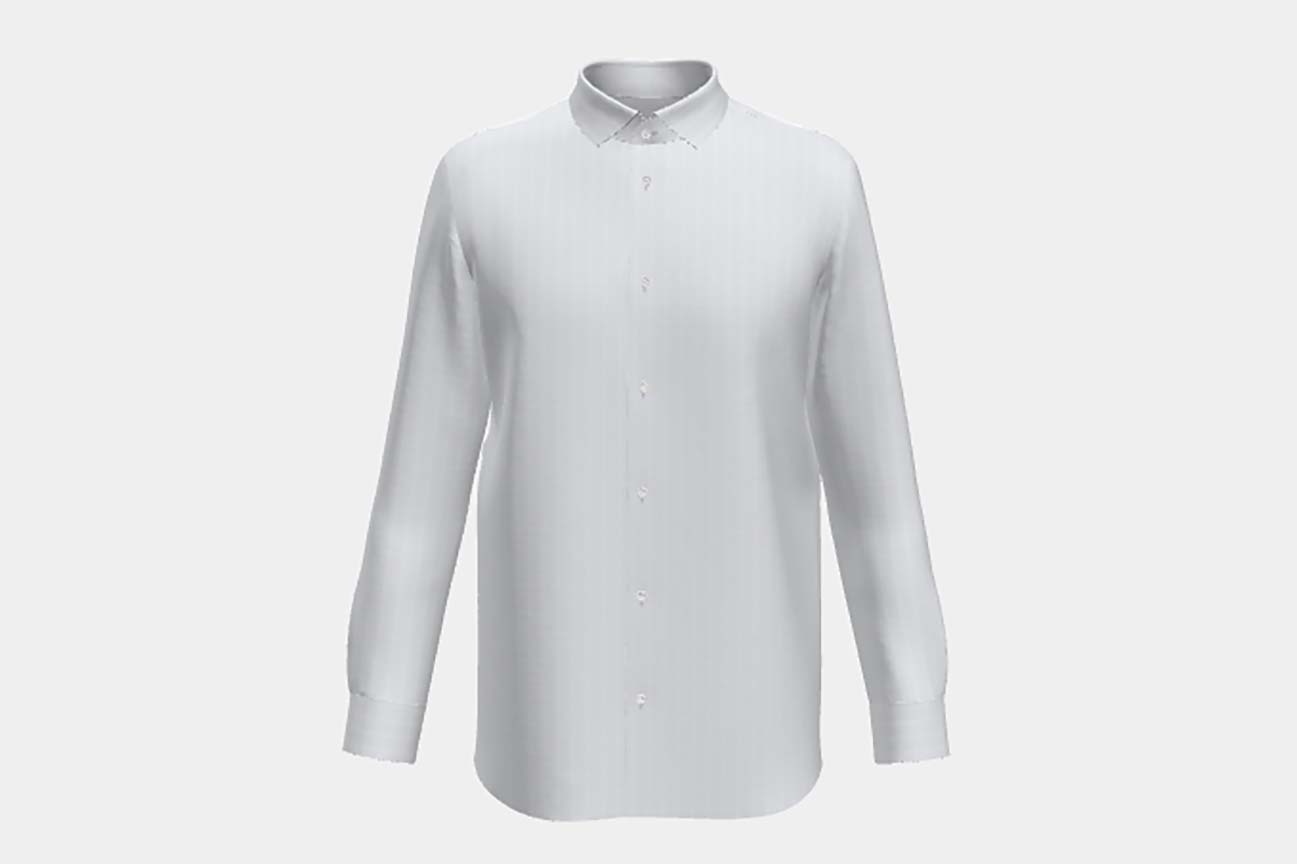 Camicia su misura cotone rigato blu chiaro