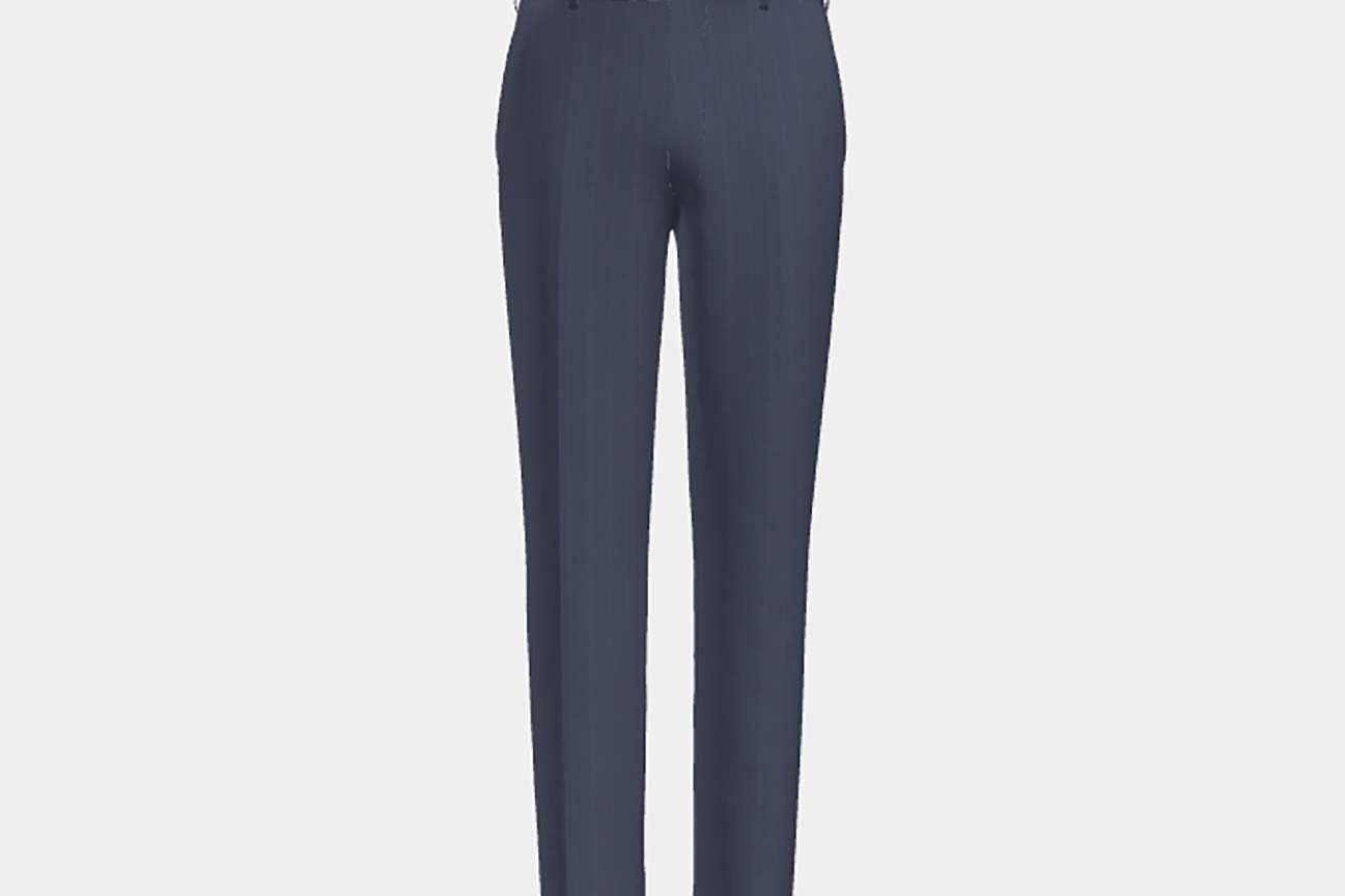 Pantalone su misura lana e seta 150s blu Caccioppoli