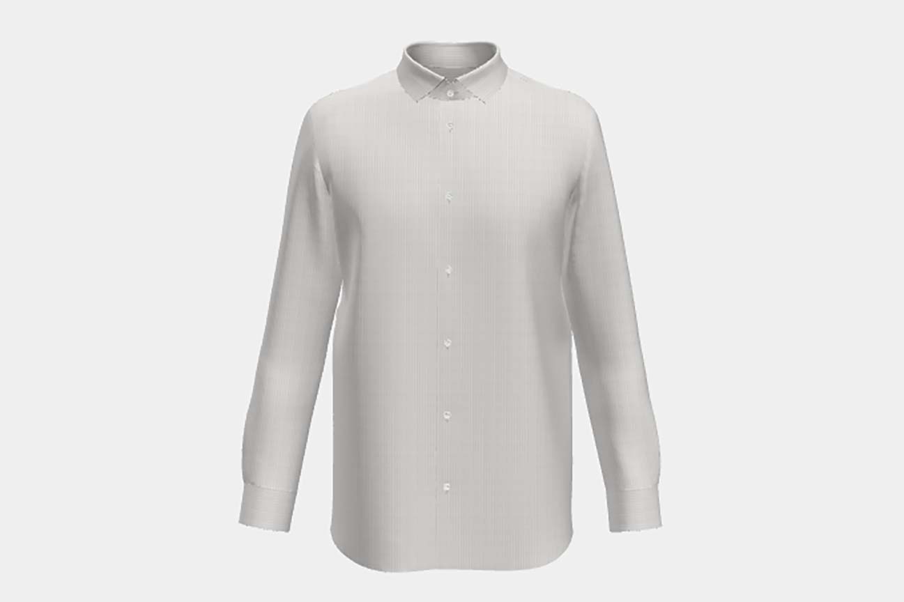 Camicia su misura cotone rigato blu scuro