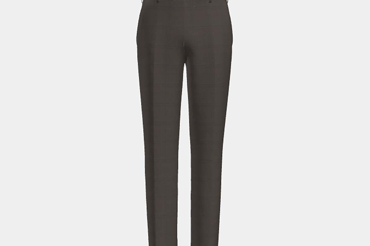Pantalone su misura lana 130s principe di galles marrone Caccioppoli