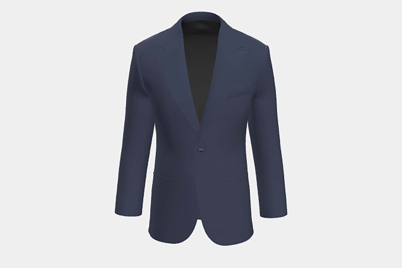 Giacca su misura lana 110s blu Canonico