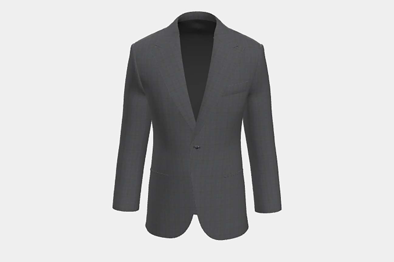 Giacca su misura lana 110s grigio Canonico