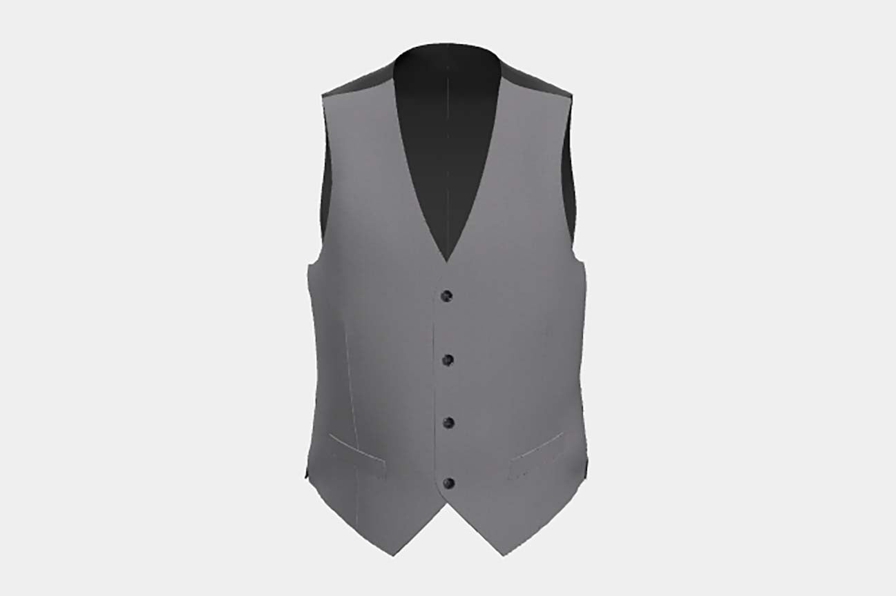 Gilet su misura lana e seta 150s grigio Caccioppoli