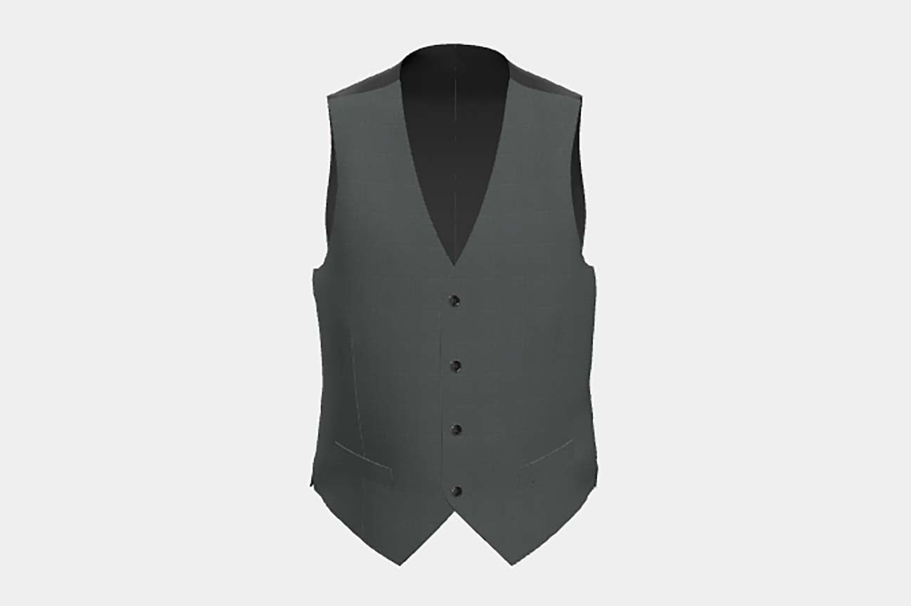 Gilet su misura lana 130s principe di galles verde Caccioppoli
