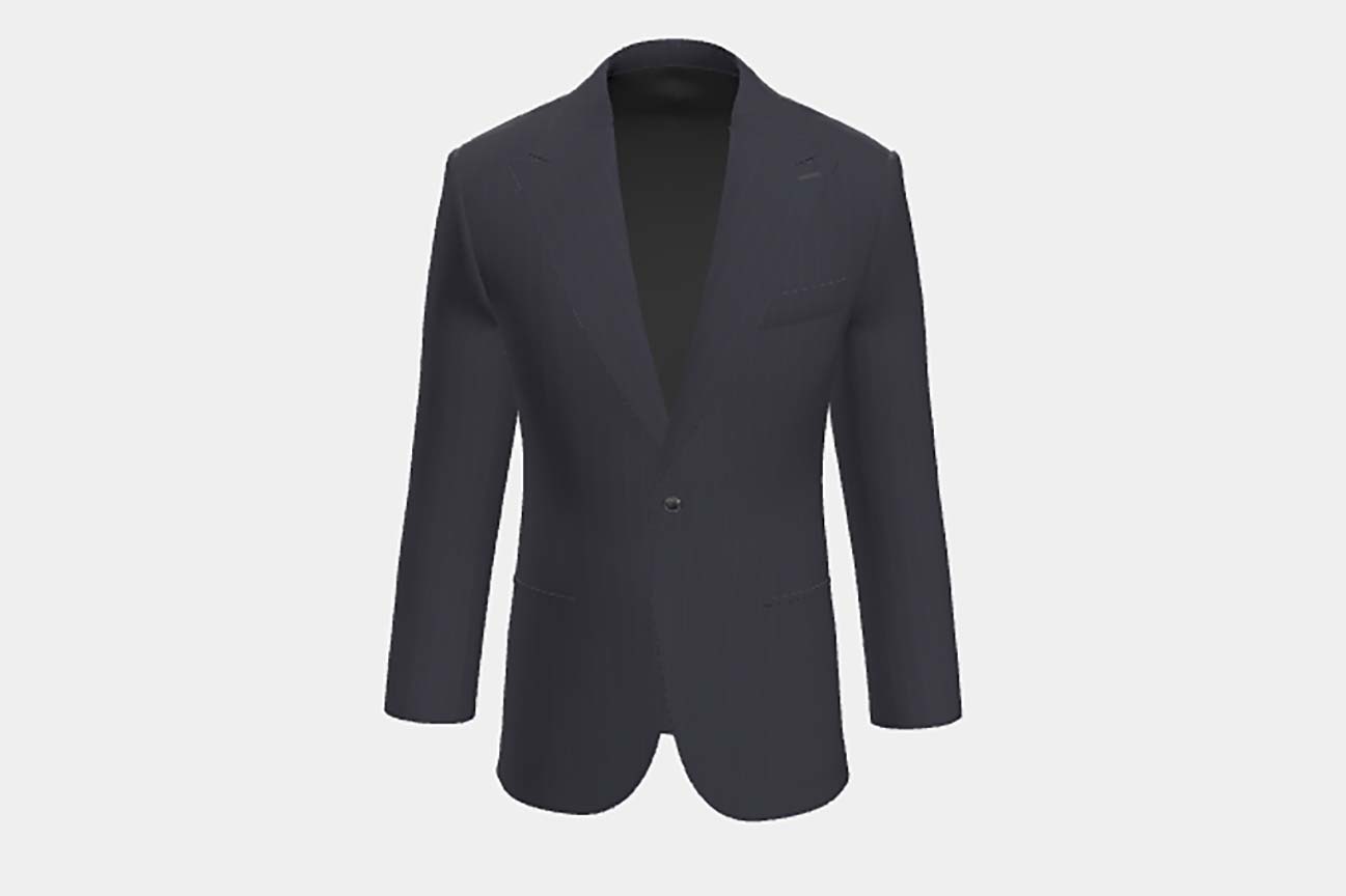 Giacca su misura lana 110s blu Canonico