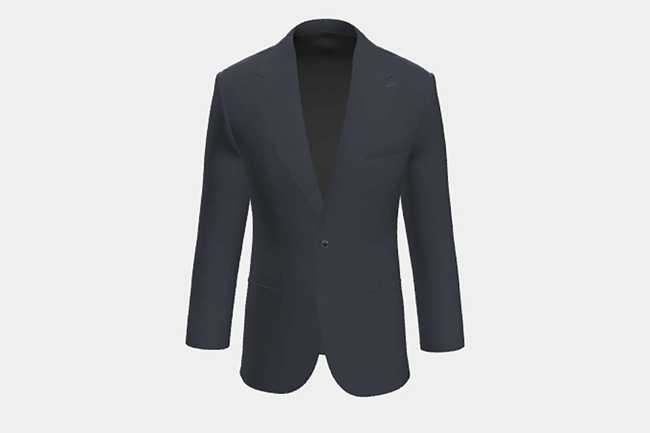 Giacca su misura lana 110s blu Canonico