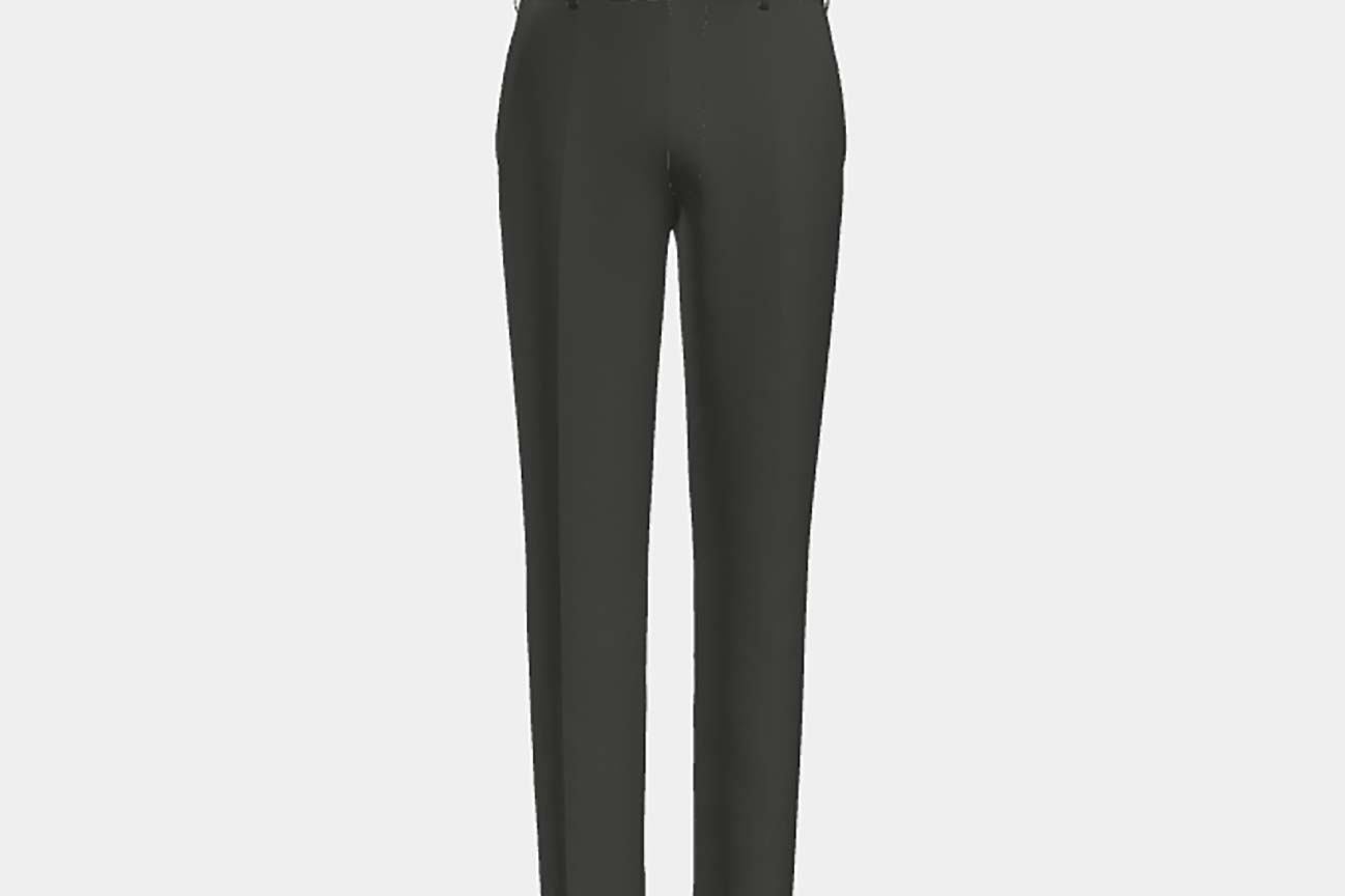 Pantalone su misura lana solaro 130s verde Caccioppoli