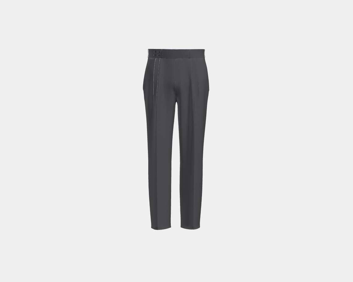 Pantalone con fascia su misura lana 130s grigio Caccioppoli