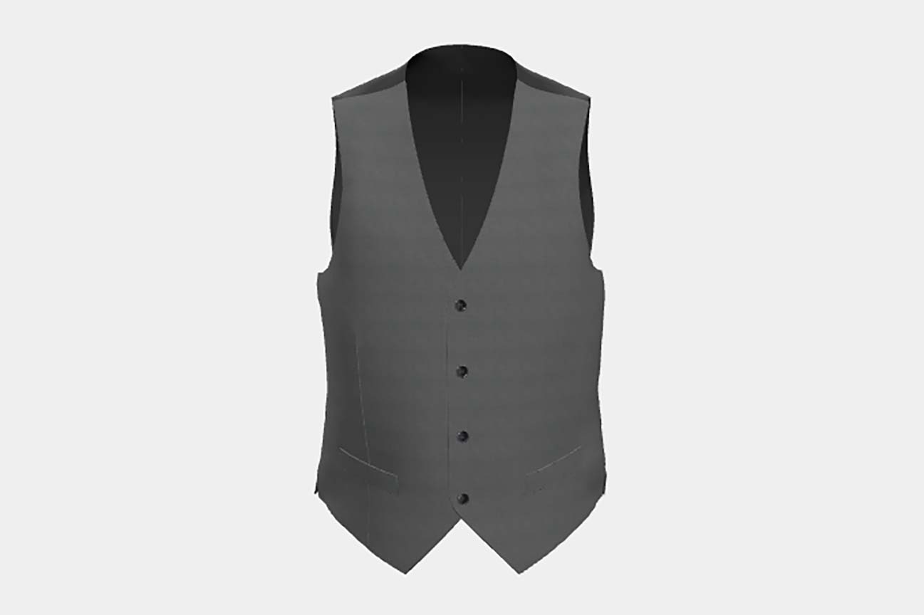 Gilet su misura lana 110s grigio Canonico