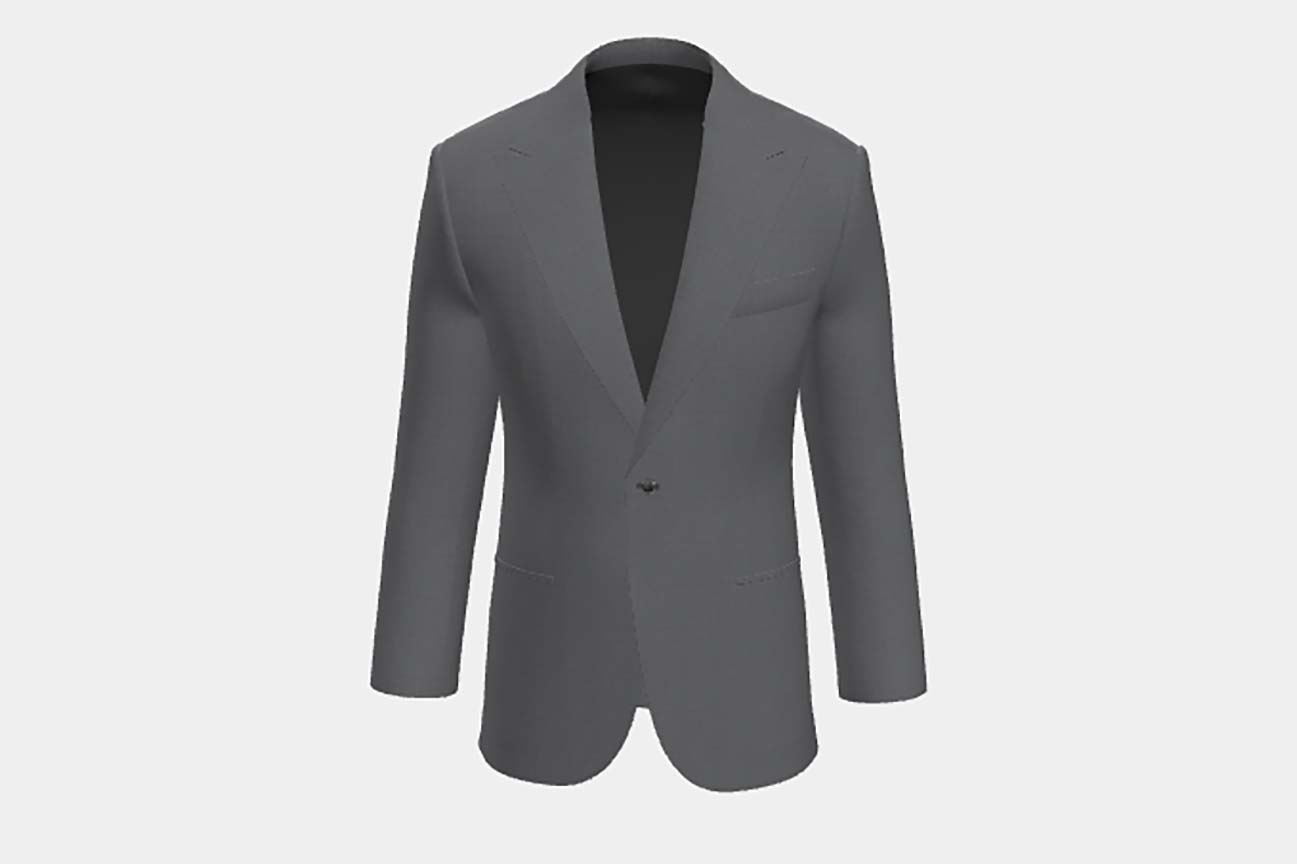 Giacca su misura lana e seta 150s grigio Caccioppoli