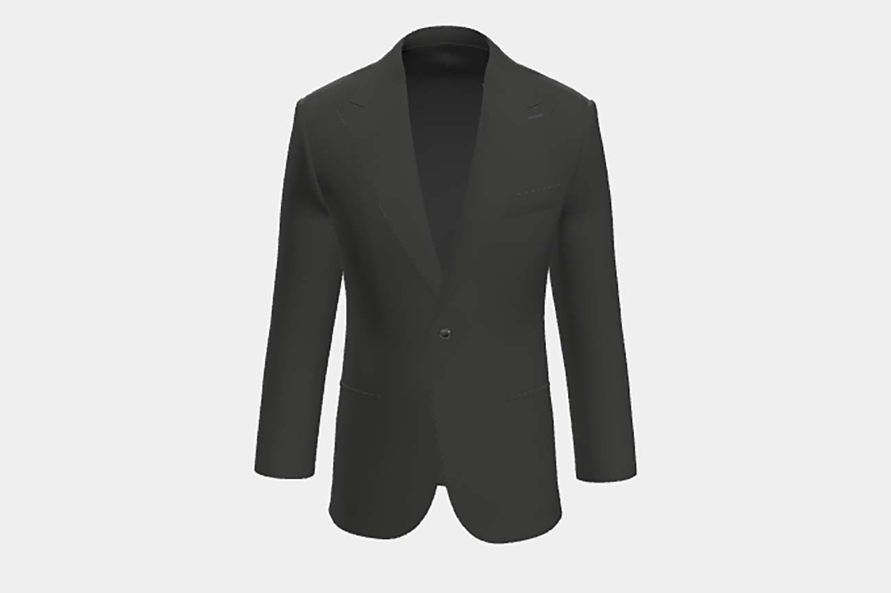 Giacca su misura lana 150s grigio Loro Piana