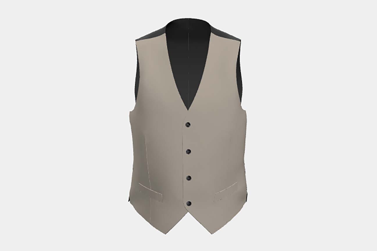 Gilet su misura lana 130s crema Caccioppoli