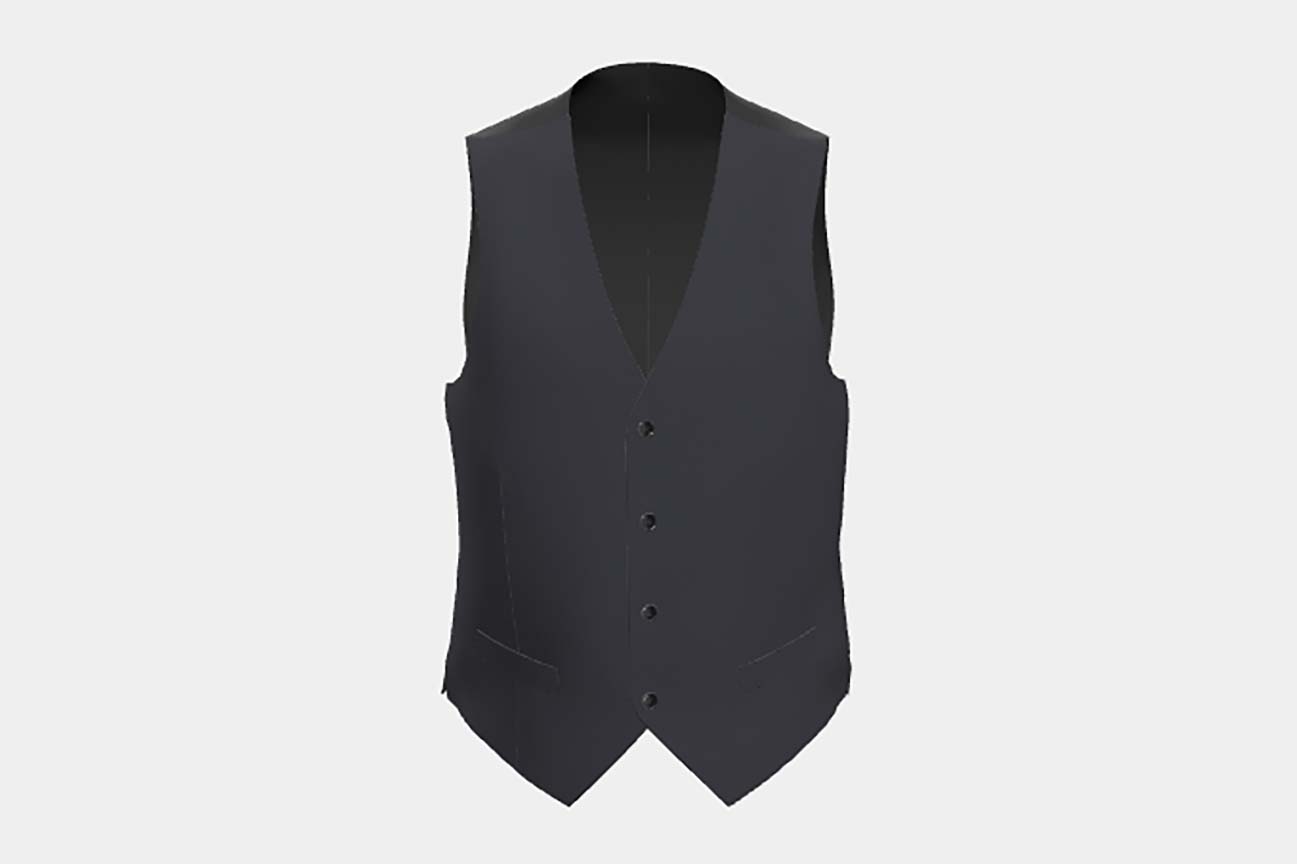 Gilet su misura lana e seta120s blu Canonico