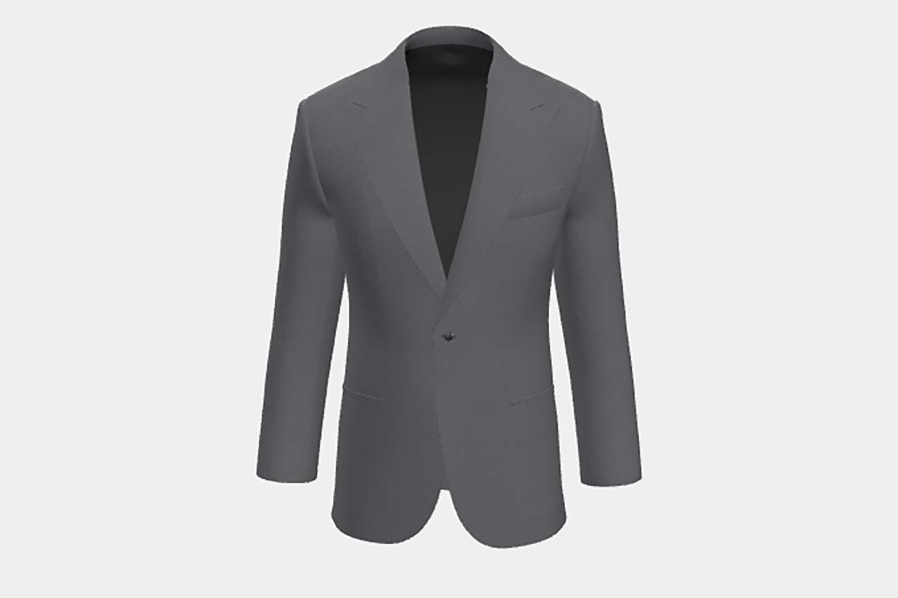 Giacca su misura lana 110s grigio Canonico