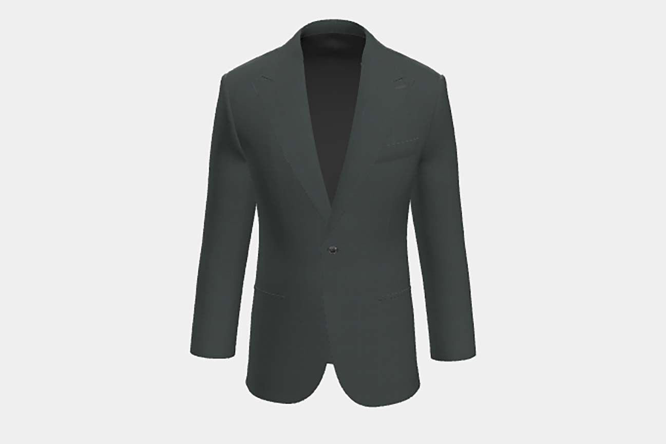 Giacca su misura lana 130s finestrato verde Caccioppoli