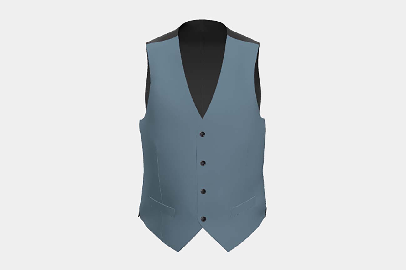 Gilet su misura lana e seta 150s blu chiaro Caccioppoli