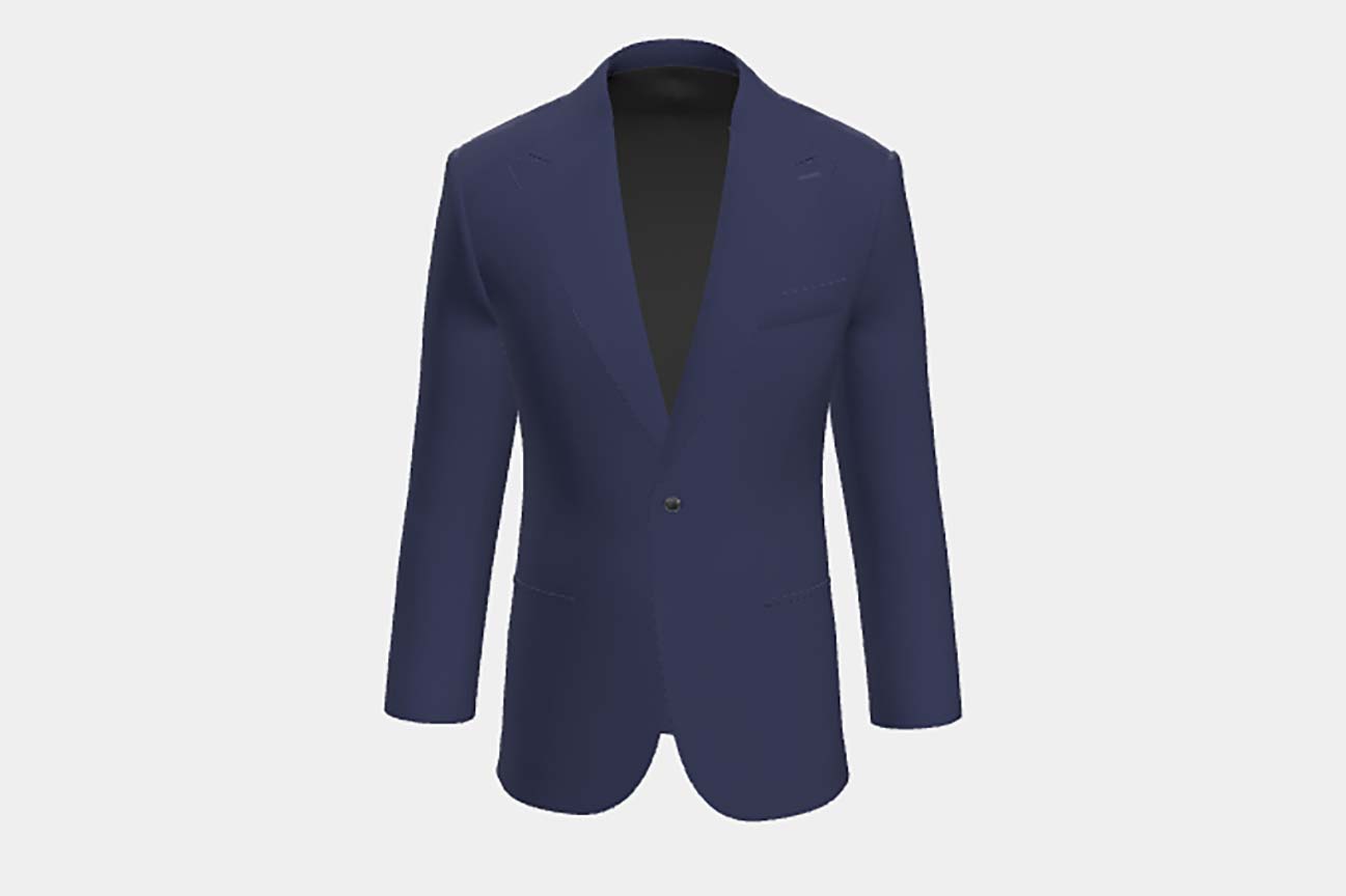 Giacca su misura lana 110s blu Canonico