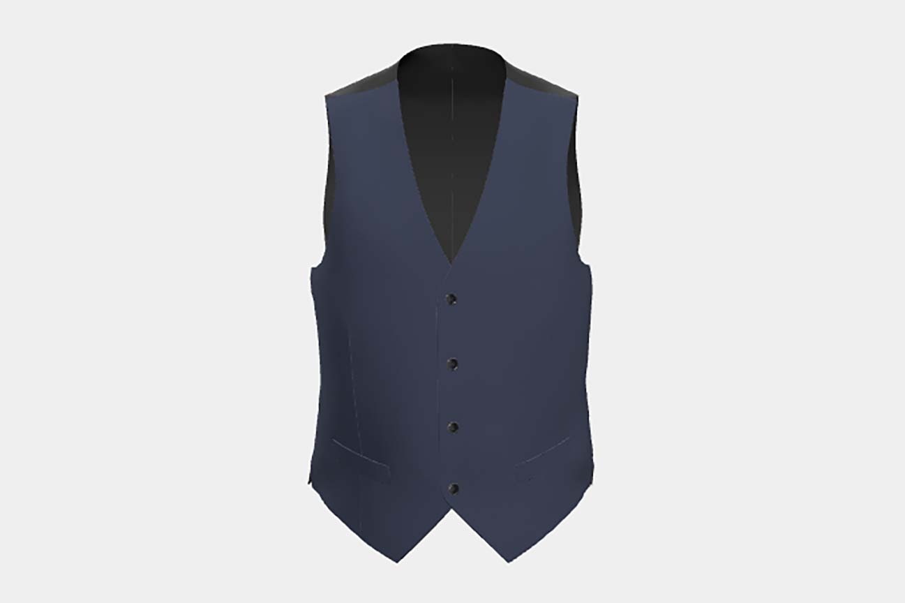 Gilet su misura lana 110s blu Canonico