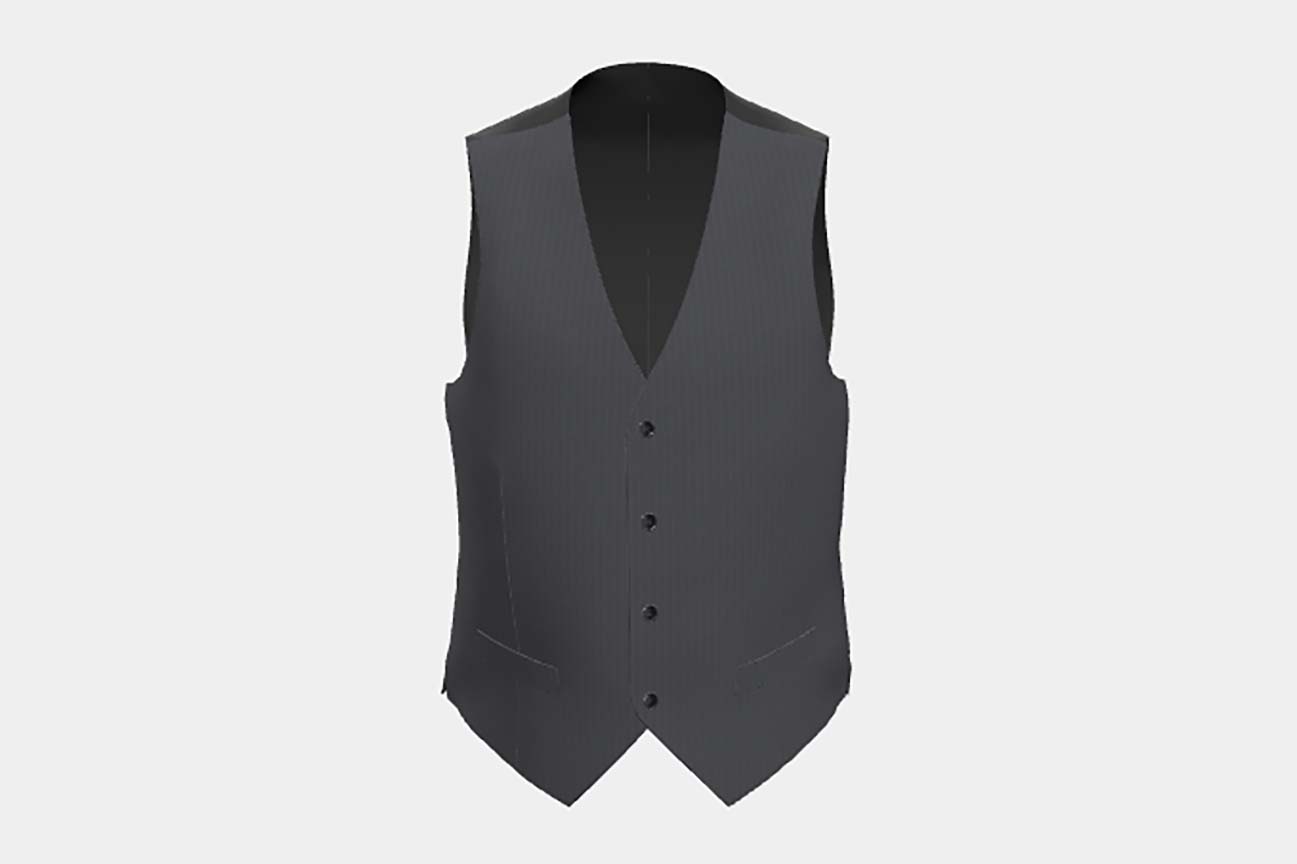 Gilet su misura lana 130s gessato grigio Caccioppoli