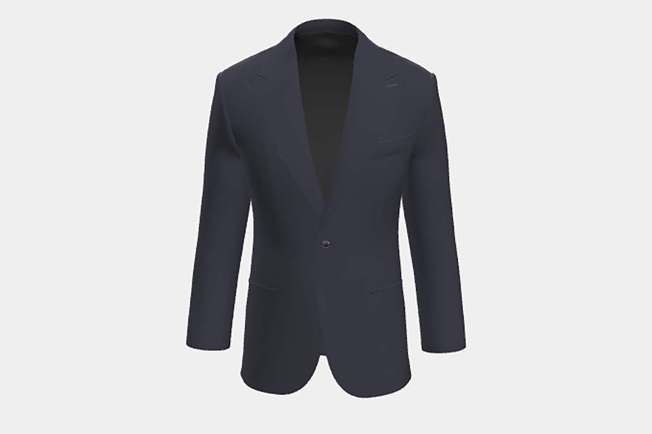 Giacca su misura lana 110s blu Canonico