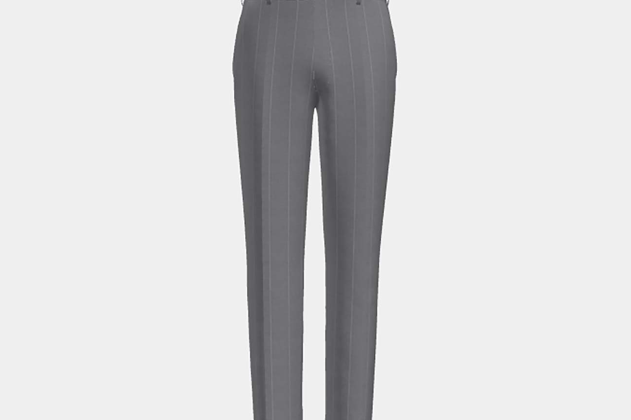 Pantalone su misura lana e seta 150s grigio Caccioppoli