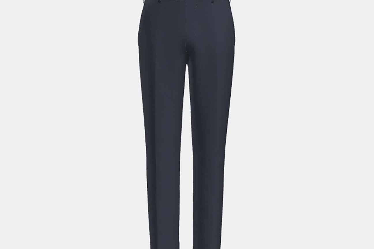 Pantalone su misura lana 120s blu Canonico