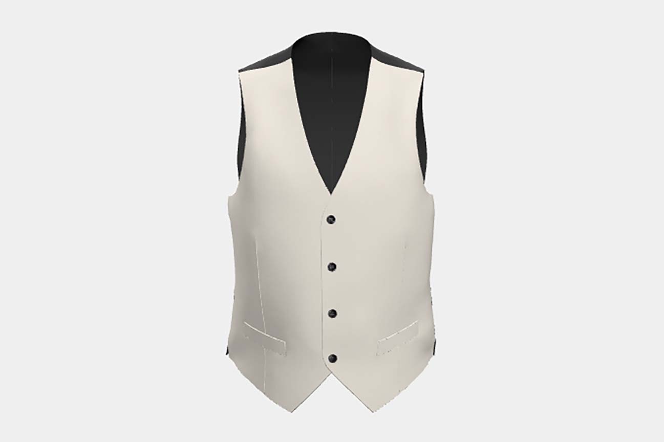 Gilet su misura lana 110s crema Canonico