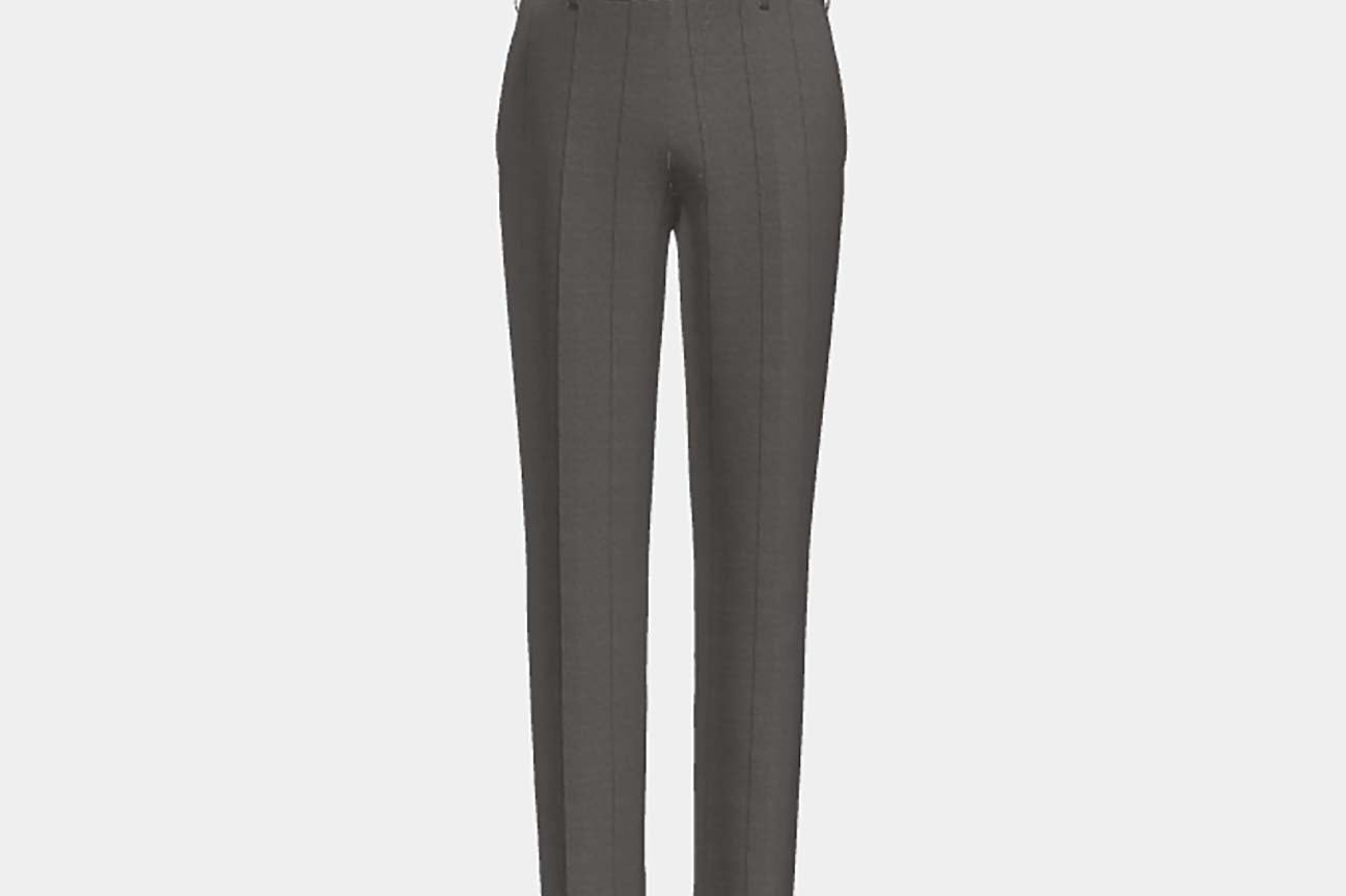 Pantalone su misura lana 130s gessato marrone Caccioppoli
