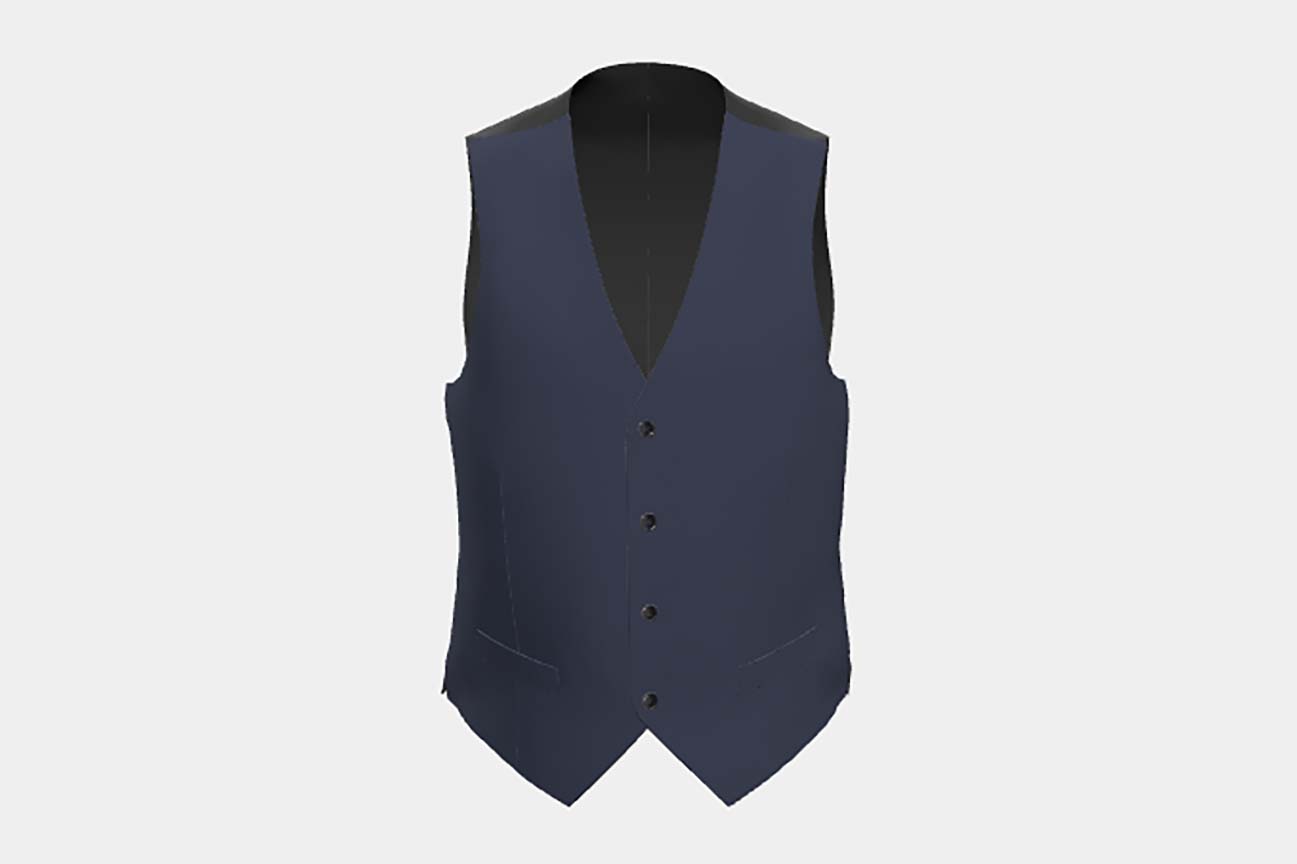Gilet su misura lana 120s blu Canonico