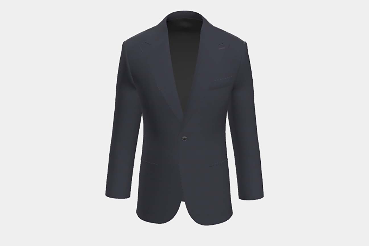 Giacca su misura lana 130s finestrato blu Caccioppoli