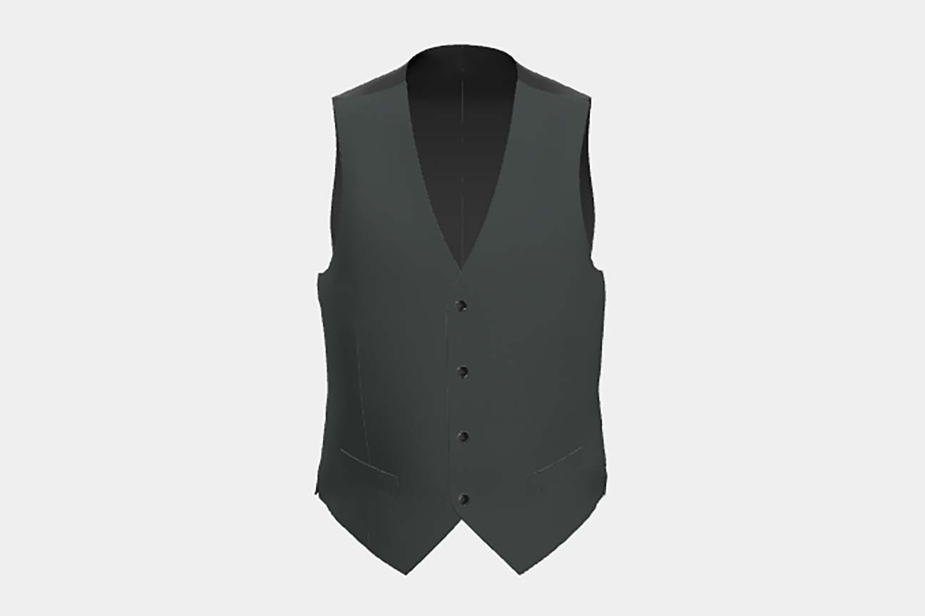 Gilet su misura lana 130s verde Caccioppoli