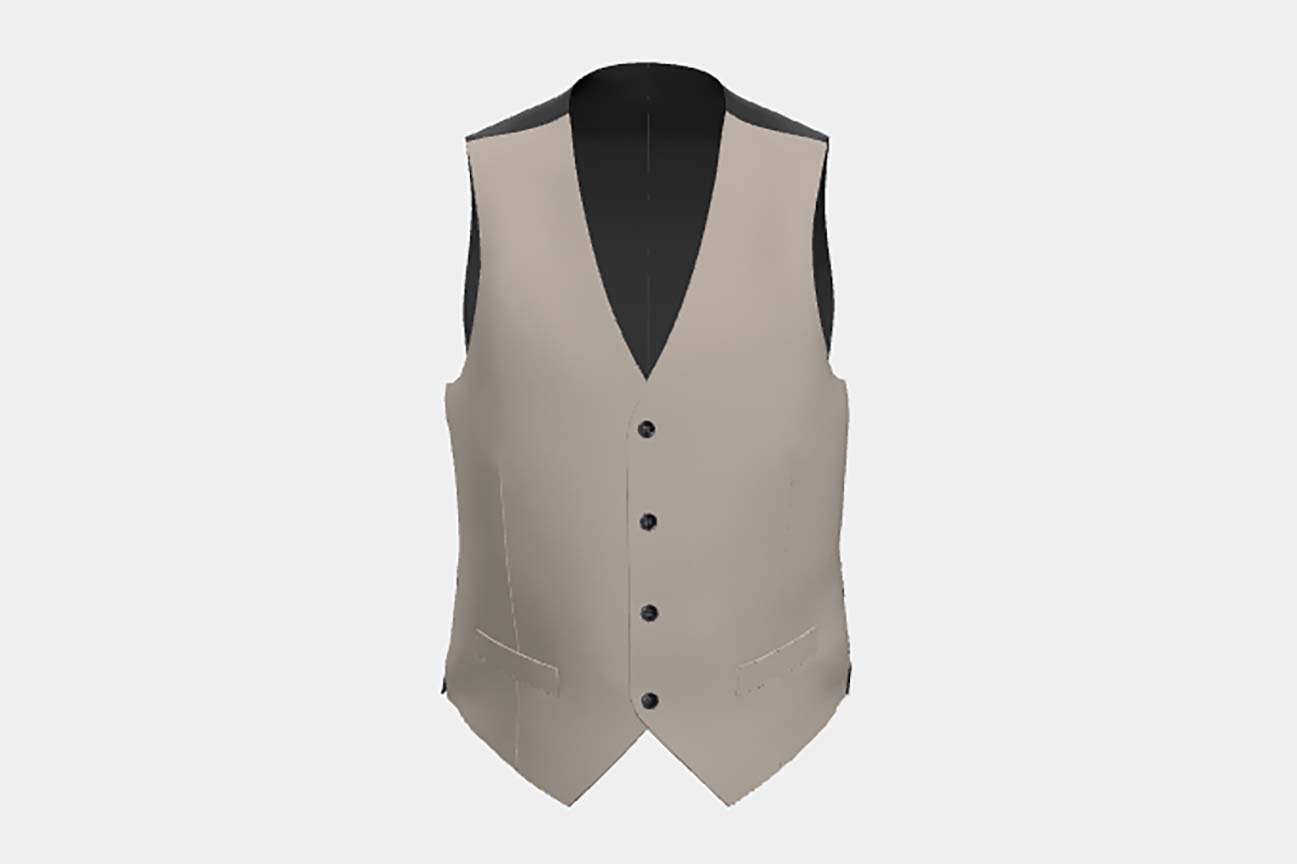 Gilet su misura lana e seta 150s beige Caccioppoli