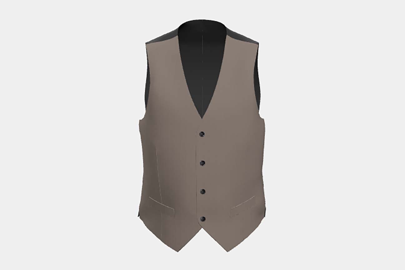 Gilet su misura lana solaro 130s beige Caccioppoli